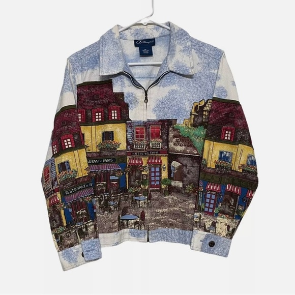 Vintage Artscapes Cotton Painted Light Jacket Women's - Picture 2 of 5